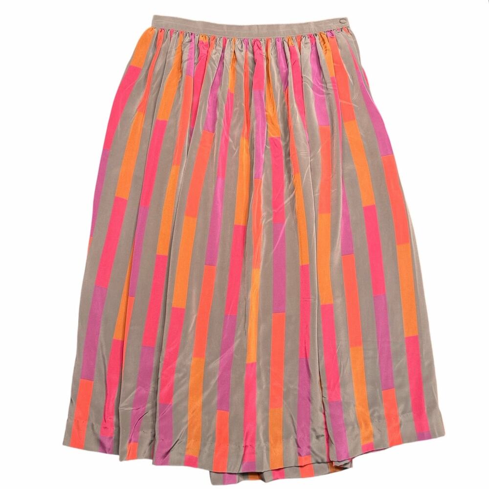 Vintage Prophecy Striped Midi Skirt Made in USA Retro Aesthetic